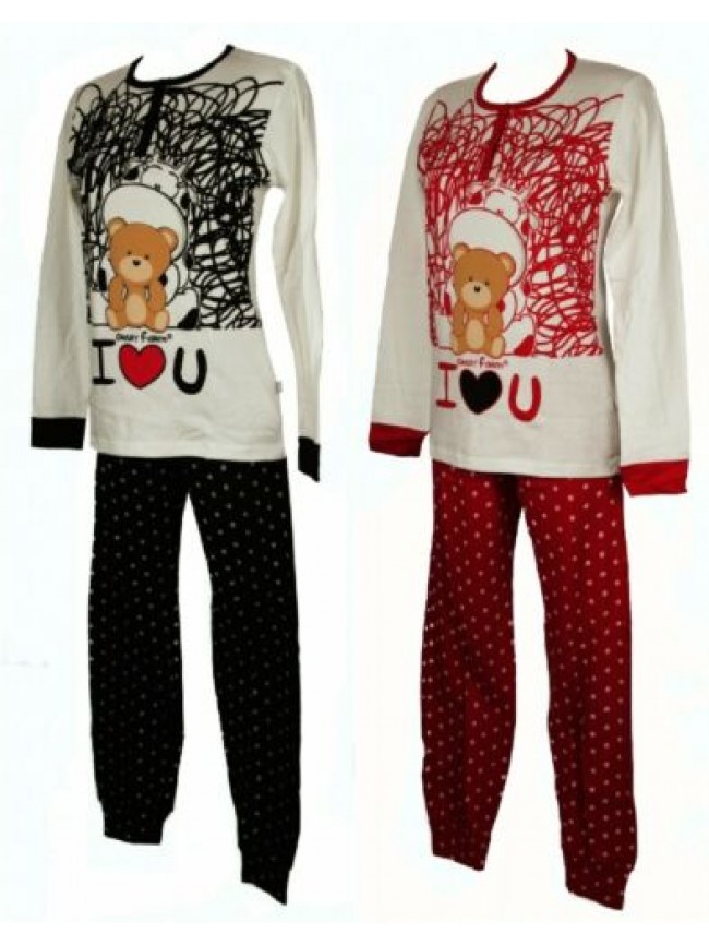 Pigiama bimba bambina ragazza teenager kids manica lunga collo serafino cotone C