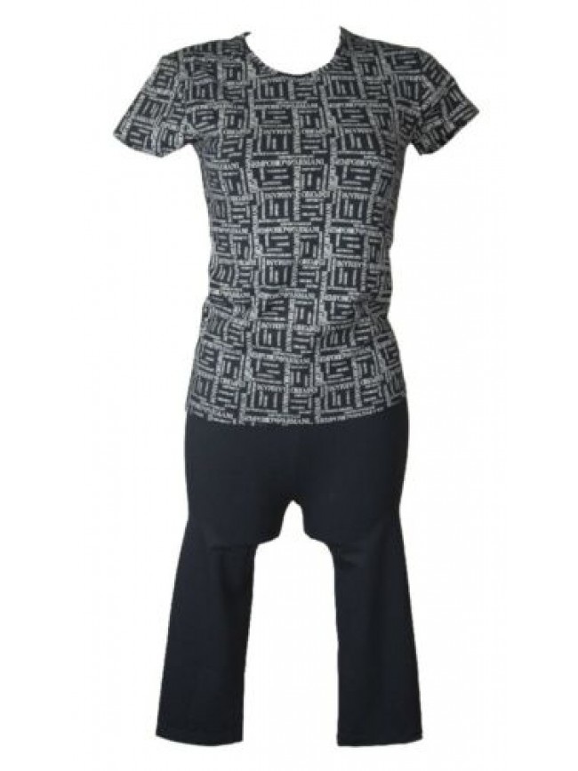 Pigiama donna EMPORIO ARMANI cotone estivo t shirt mezza manica pantalone pinocc