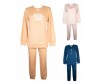 Pigiama donna RAGNO caldo cotone interlock invernale collo serafino polsino sia 