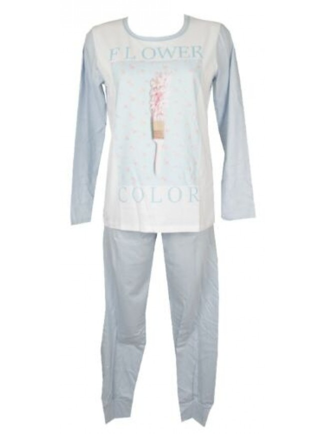 Pigiama donna manica lunga girocollo cotone THE POINT articolo P16006 Made in It