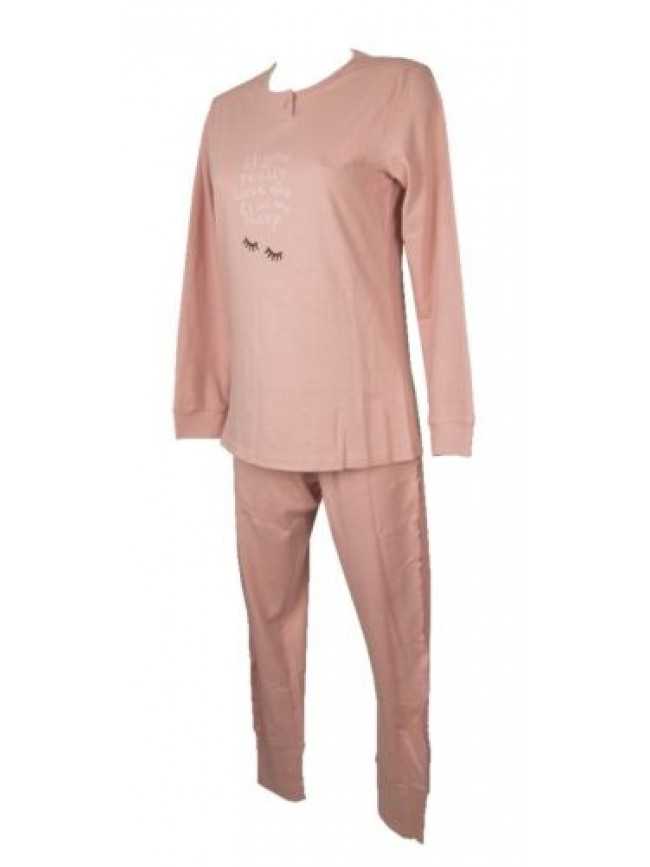 Pigiama invernale RAGNO donna manica lunga cotone interlock caldo cotone serafin