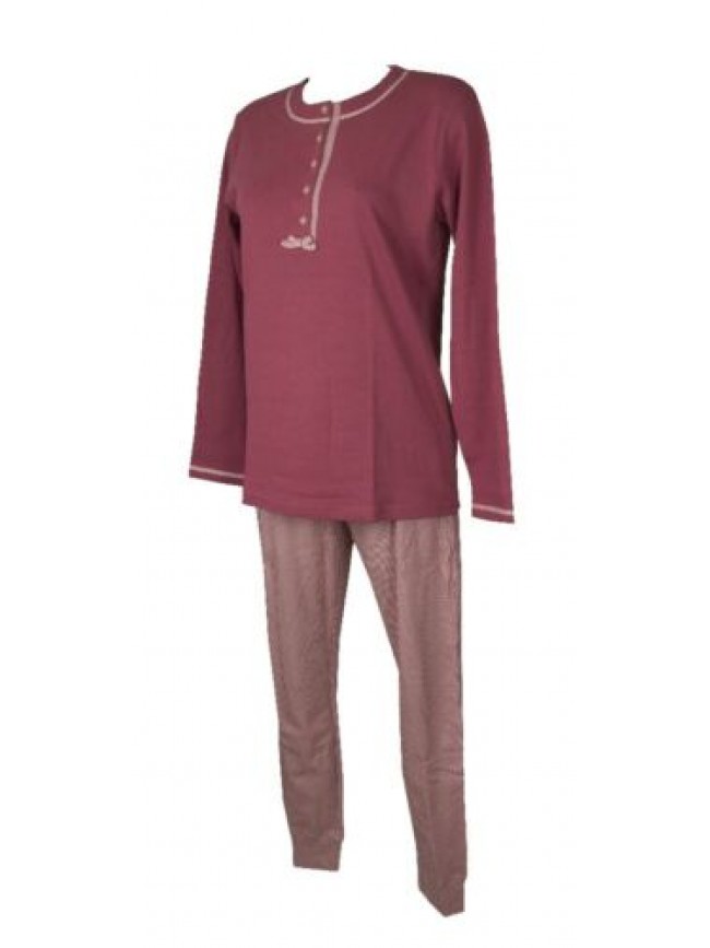 Pigiama invernale RAGNO donna manica lunga cotone interlock caldo cotone serafin