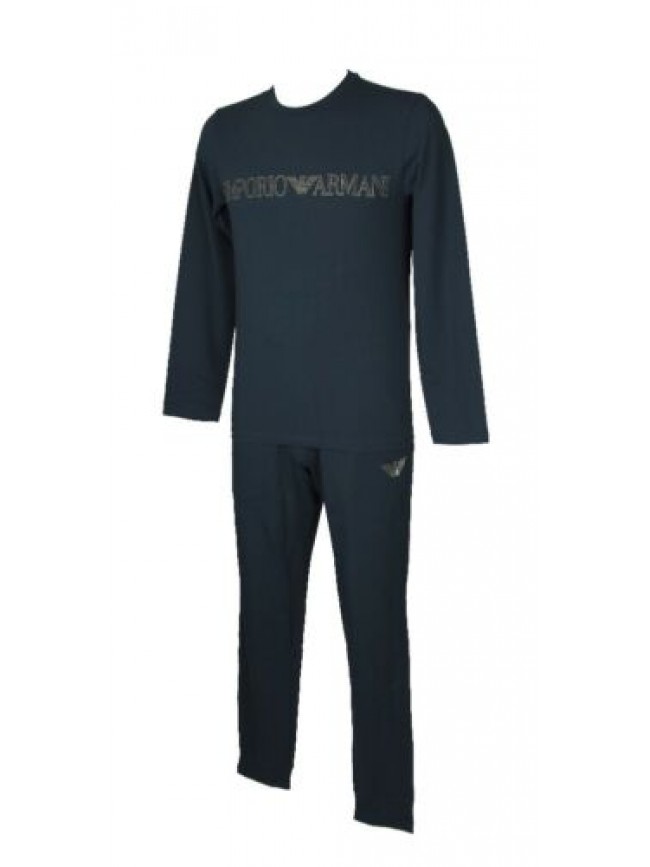 Pigiama uomo EMPORIO ARMANI interlock invernale pantalone con polsino tasche lat