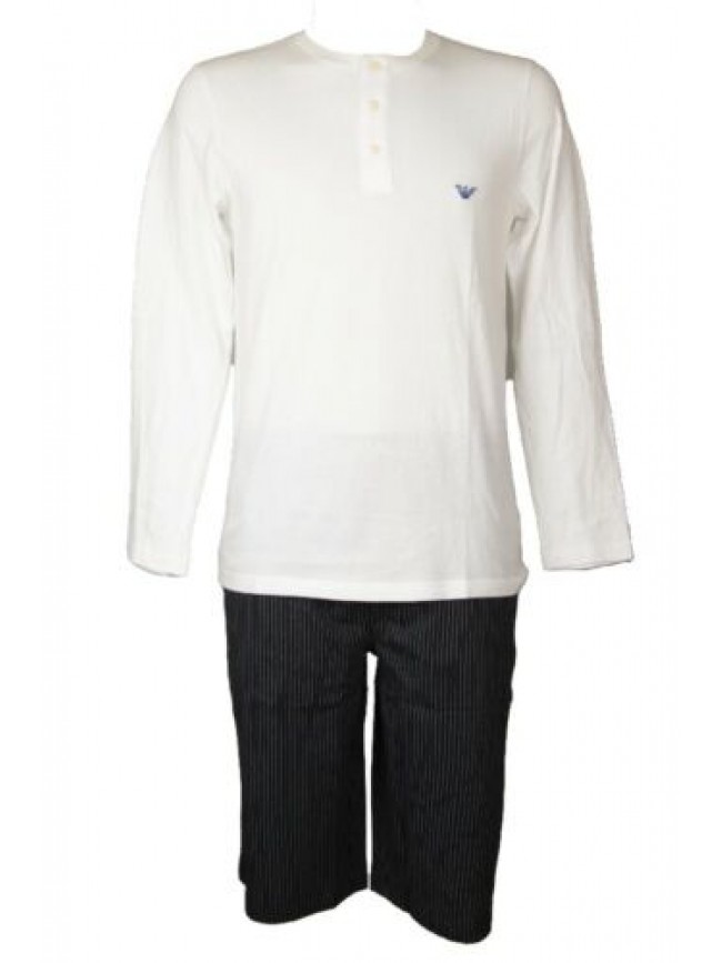 Pigiama uomo EMPORIO ARMANI  pantalone corto con tasche maglia paricollo serafin