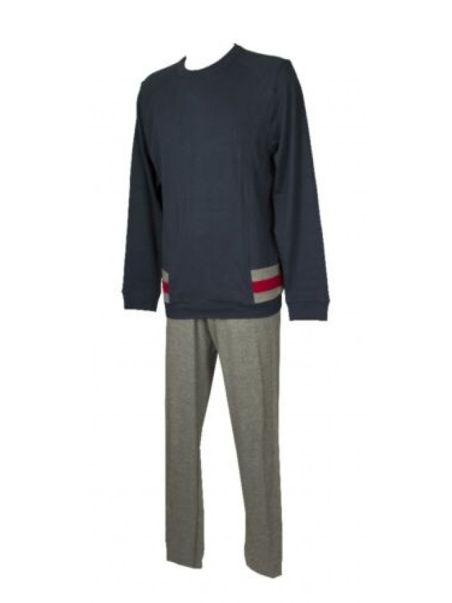 Pigiama uomo RAGNO interlock cotone invernale manica lunga collo girocollo con p