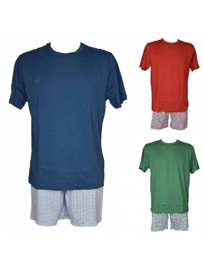 Pigiama uomo RAGNO puro cotone maglia mezza manica pantalone corto articolo U899