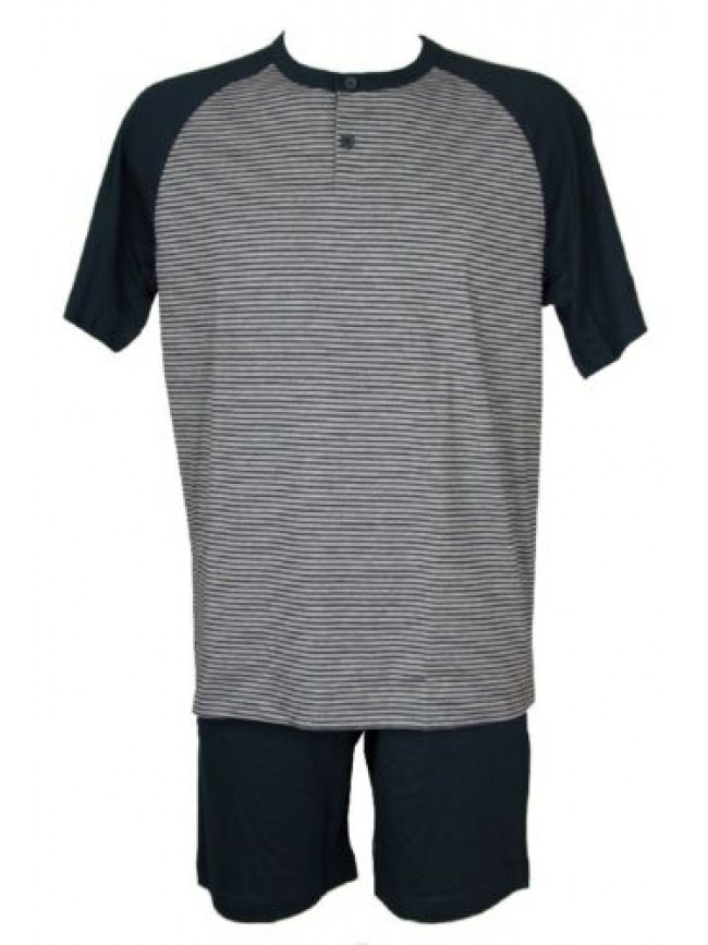 Pigiama uomo cotone e viscosa manica corta pantalone corto collo serafino RAGNO 