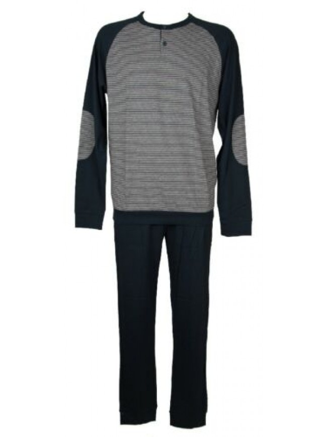 Pigiama uomo cotone e viscosa manica lunga pantalone lungo collo serafino RAGNO 