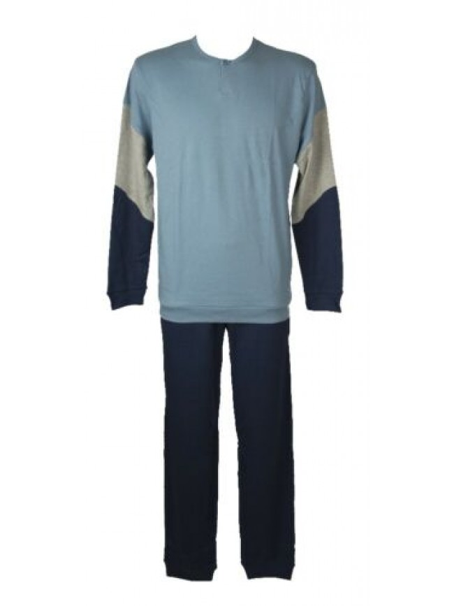 Pigiama uomo cotone interlock manica lunga collo serafino RAGNO SPORT articolo N