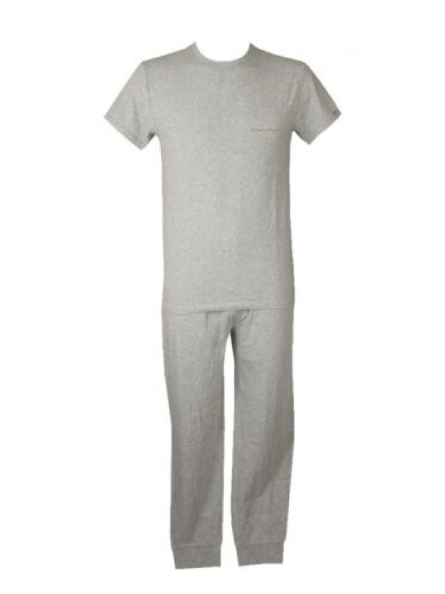 Pigiama uomo manica corta girocollo pantalone lungo con elastico a vista  EMPORI
