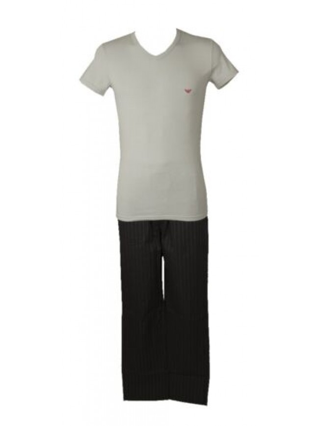 Pigiama uomo manica corta scollo V pantalone lungo in tessuto cotone EMPORIO ARM