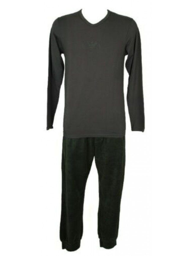 Pigiama uomo manica lunga scollo V in cotone pantalone lungo in pile EMPORIO ARM