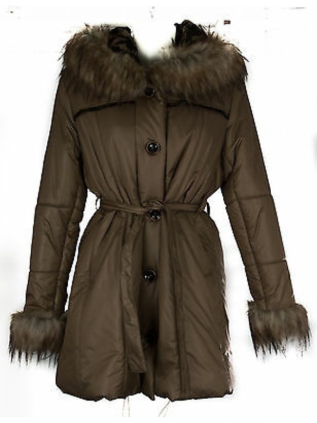 Piumino giaccone cappotto donna WWOMAN art. DAFNE taglia XL col. CORDA Italy