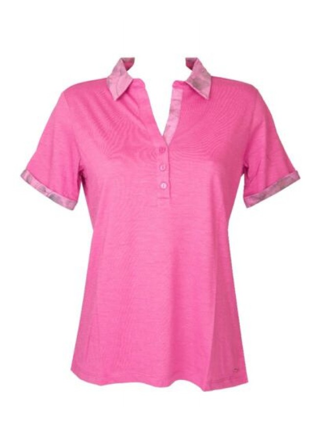 Polo donna F.LLI CAMPAGNOLO maglia mezza manica con colletto e bottoni spacchett