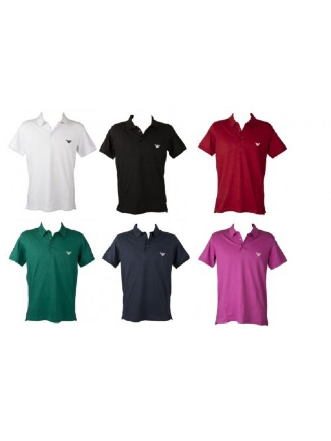 Polo uomo EMPORIO ARMANI maglia manica corta con colletto e bottoni cotone elast