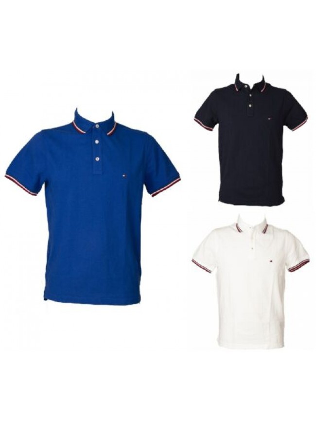 Polo uomo TH TOMMY HILFIGER maglia manica corta con colletto e bottoni cotone sl