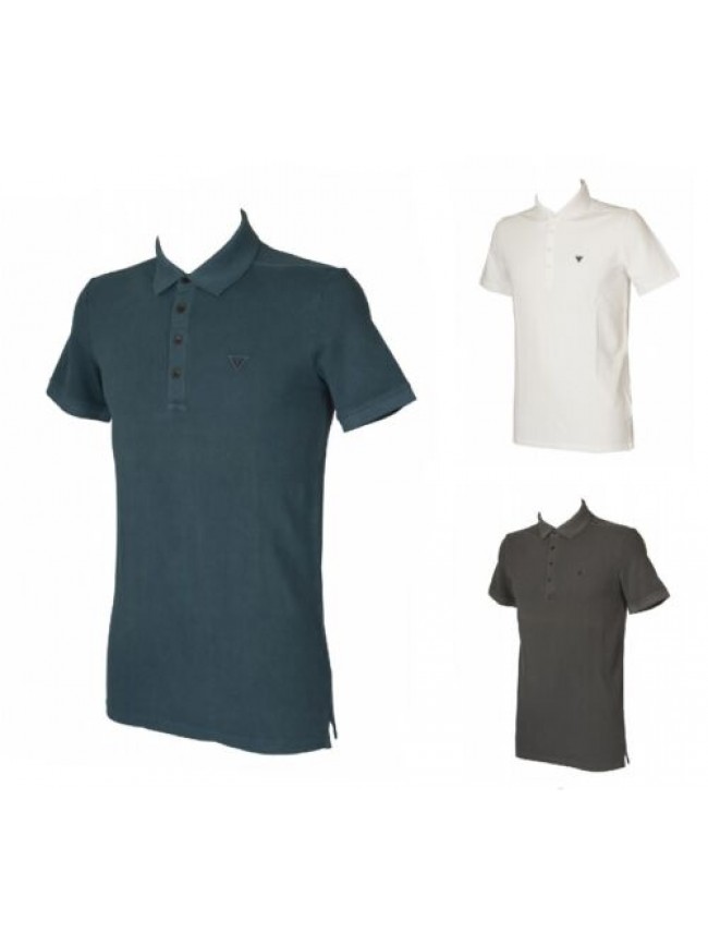 Polo uomo manica corta con colletto e bottoni maglietta GUESS articolo M41P01 K1