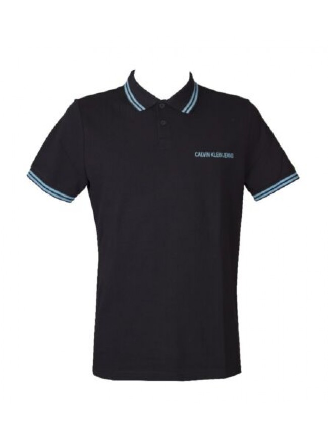 Polo uomo mezza manica con colletto e bottoni pique con logo ricamato CK CALVIN 