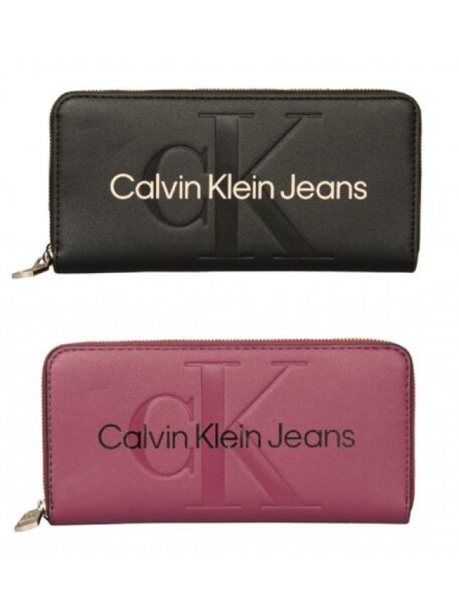 Portafoglio donna CK CALVIN KLEIN JEANS con logo e chiusura con zip articolo K60