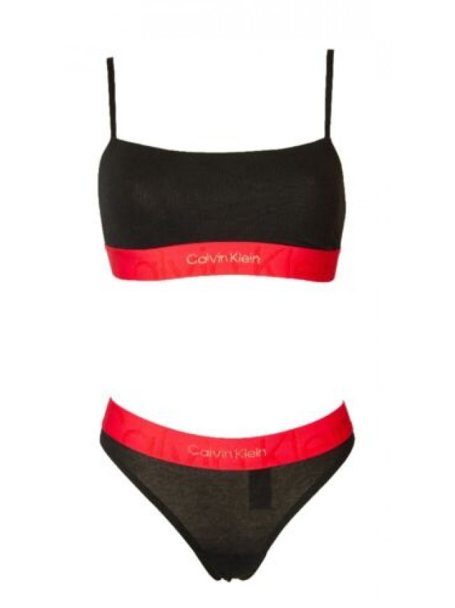 Reggiseno CK CALVIN KLEIN bralette + perizoma completo elastico a vista cotone e