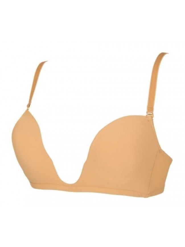 Reggiseno donna senza ferretto scollatura profonda imbottitura removibile VALERY