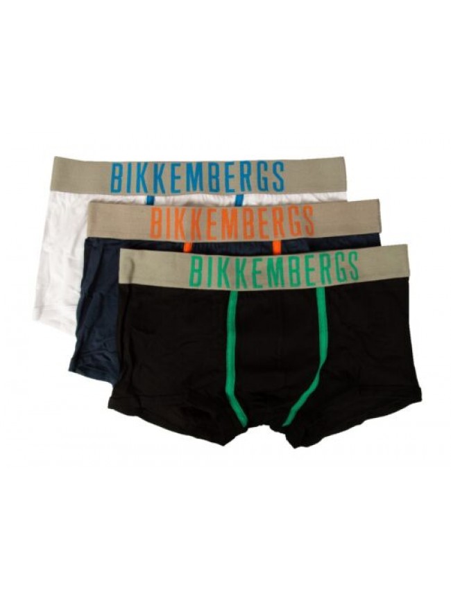 SG Boxer uomo BIKKEMBERGS confezione 3 capi elastico a vista cotone elasticizzat