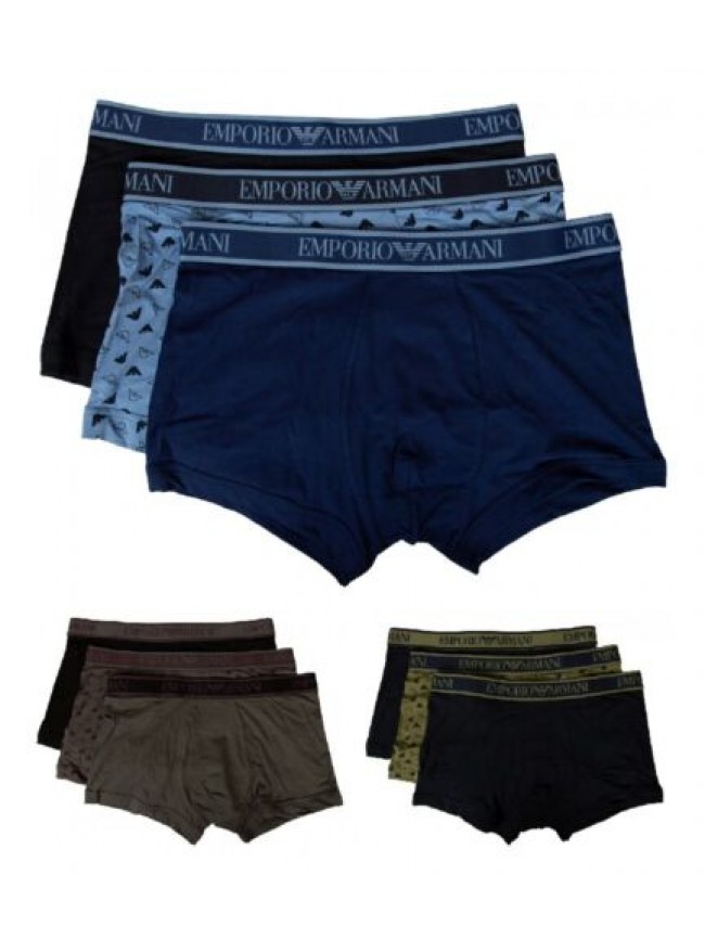 SG Boxer uomo EMPORIO ARMANI parigamba confezione 3 capi elastico a vista cotone