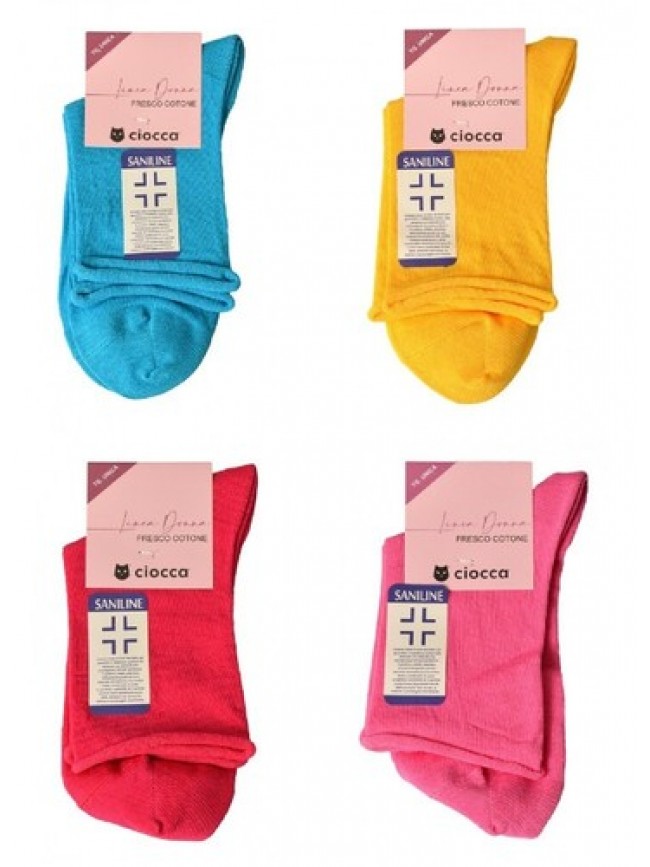 SG Calza donna CIOCCA basso con bordino senza elastico fresco cotone taglio vivo