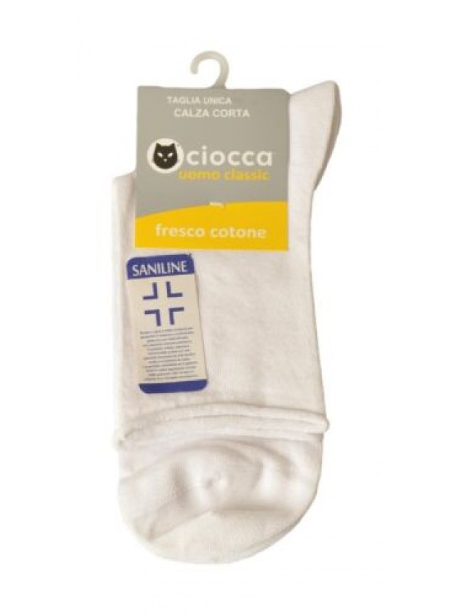 SG Calza uomo CIOCCA un paio di calze basse sanitarie senza elastico in fresco c