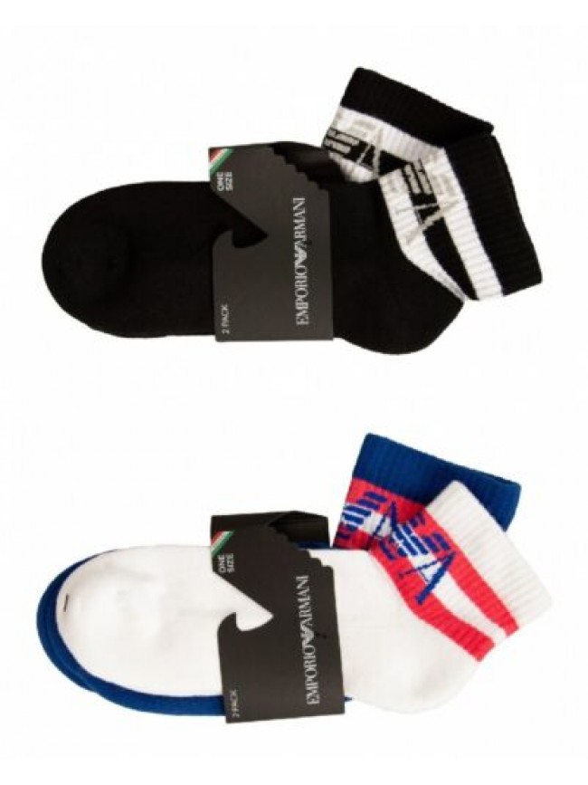 SG Calze uomo EMPORIO ARMANI 2 paia di calze corte soletta in spugna fantasmino 