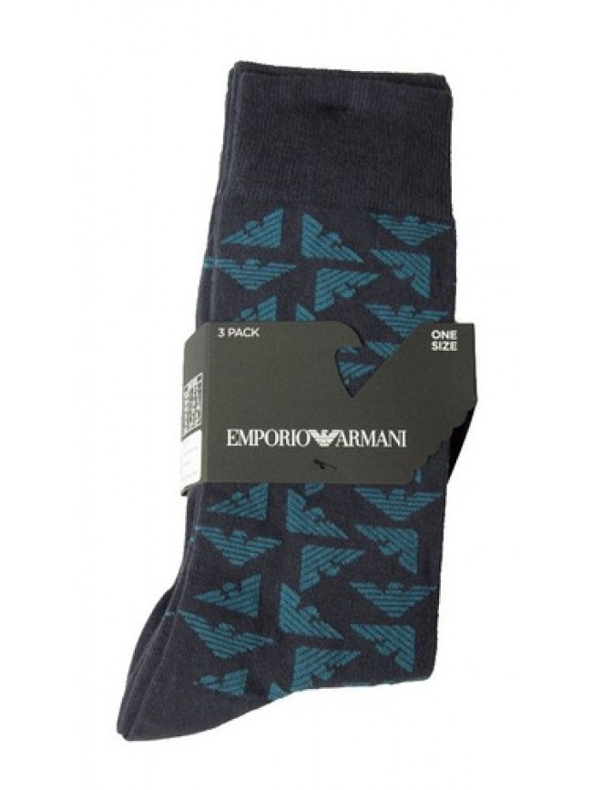 SG Calze uomo EMPORIO ARMANI 3 paia di calze corte calzini cotone tripack artico
