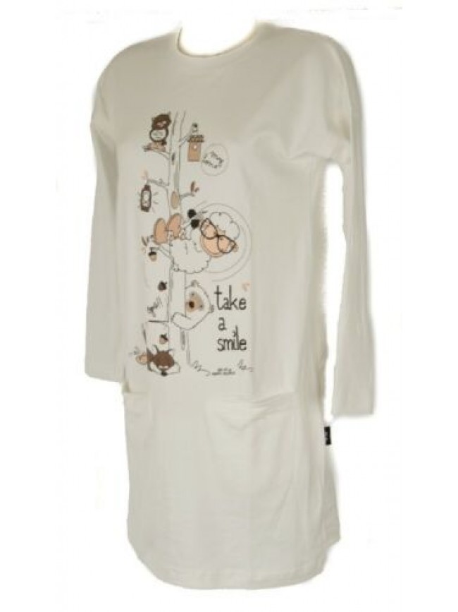 SG Camicia da notte donna interlock manica lunga girocollo HAPPY PEOPLE articolo