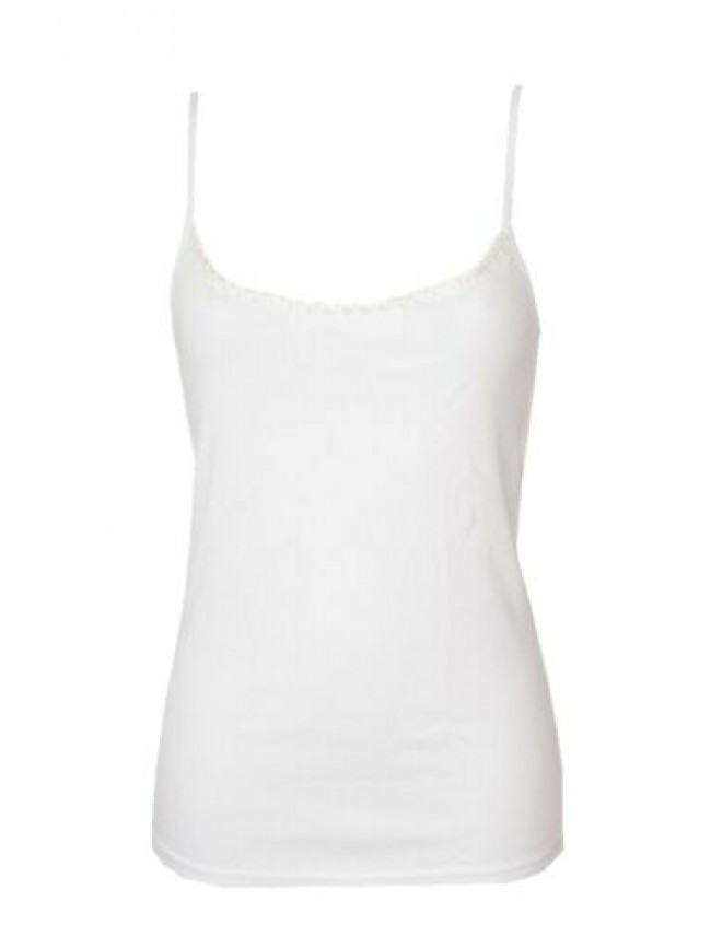 SG Camiciola canottiera donna spalla stretta laccio top 100% bio organic cotton 