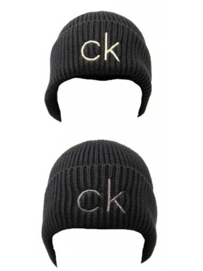 SG Cappello cuffia CK CALVIN KLEIN berretto con rovescia con logo ricamato artic