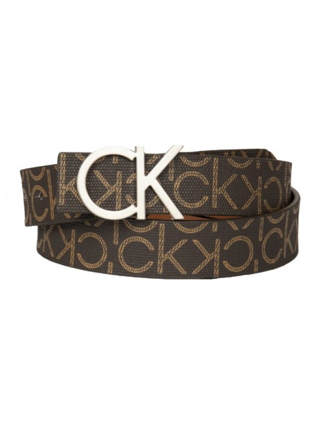 SG Cintura donna CK CALVIN KLEIN doppia faccia reversibile alta cm 3 con fibbia 
