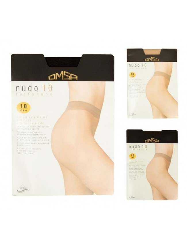 SG Collant donna OMSA tutto nudo cinturino soft tassello punte invisibile artico