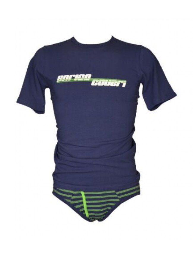 SG Completo ENRICO COVERI maglietta uomo paricollo manica corta e slip elastico 