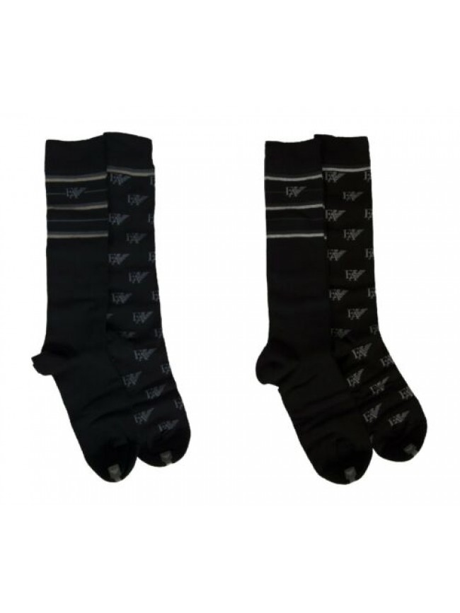 SG Confezione 2 paia calze lunghe EMPORIO ARMANI assortite calzini al ginocchio 