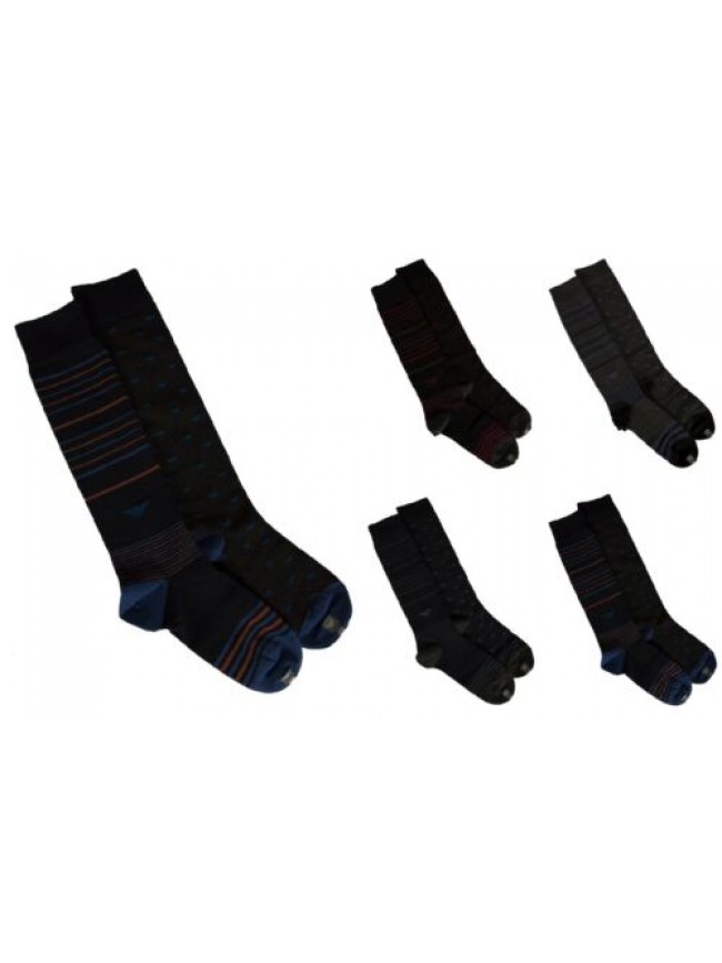 SG Confezione 2 paia calze lunghe calzini alti uomo bipack EMPORIO ARMANI artico