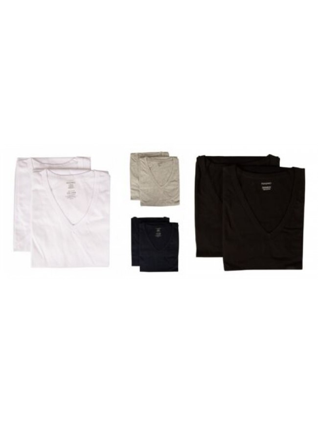 SG Confezione 2 t-shirt uomo maglietta intima manica corta camiciola scollo V co