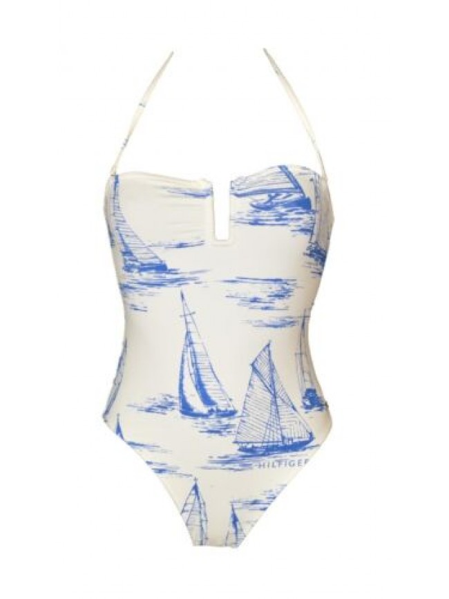 SG Costume donna TOMMY HILFIGER intero mare o piscina con laccio al collo removi
