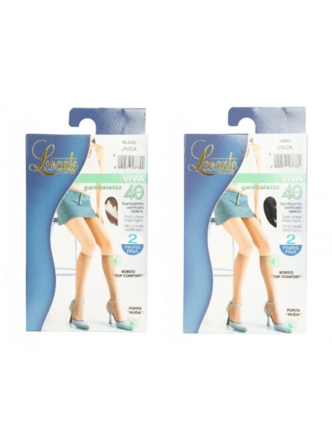 SG Gambaletto donna 2 paia 40 den 44 dtex setificato opaco comfort LEVANTE artic