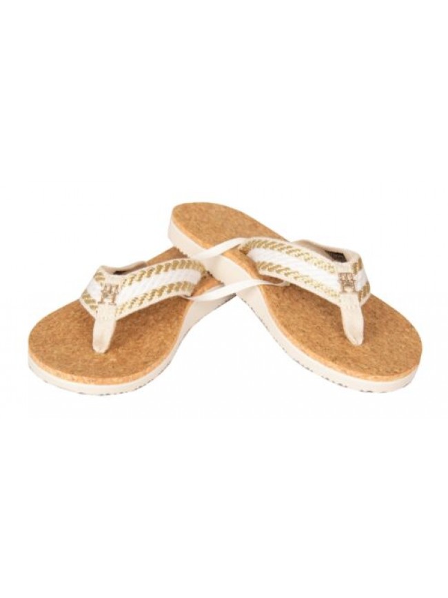 SG Infradito donna TOMMY HILFIGER ciabatta mare o piscina suola in sughero artic