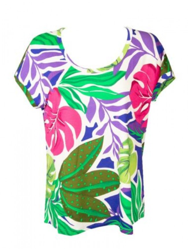 SG Maglia donna RAGNO manica calata t-shirt maglietta collo tondo viscosa artico