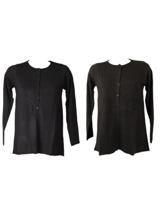 SG Maglia donna cardigan RAGNO giacca aperta con bottoni girocollo morbida e cal