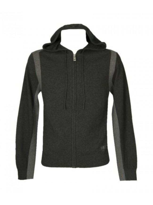 SG Maglia felpa uomo manica lunga aperta full zip con cappuccio cotone e lana GU