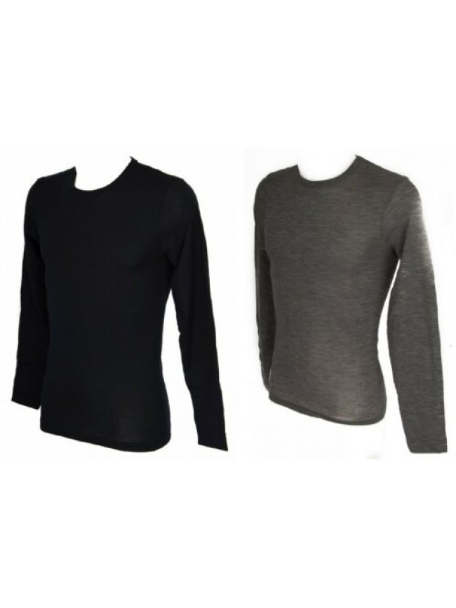 SG Maglia intima uomo camiciola canottiera girocollo manica lunga wool & silk WS