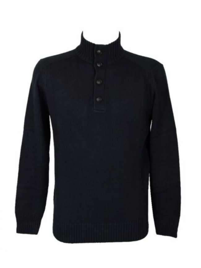 SG Maglia uomo RAGNO maglione collo rialzato aperto con bottoni manica lunga fin