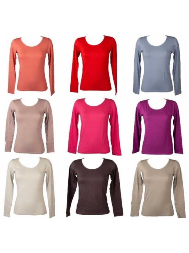 SG Maglietta t-shirt girocollo donna manica lunga calda viscosa RAGNO articolo 0