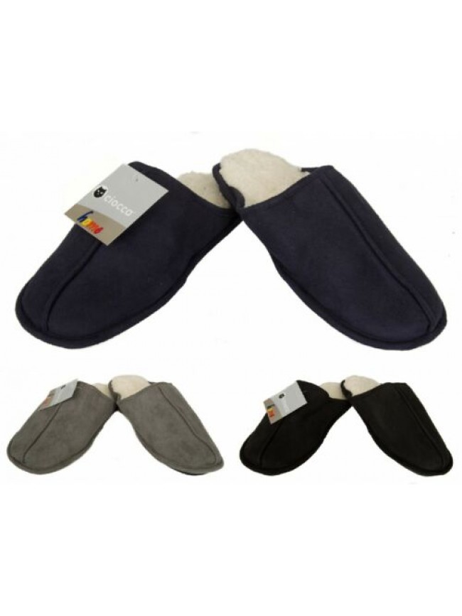 SG Pantofola casa uomo pelo suola antiscivolo homewear CIOCCA articolo 511/U CIA